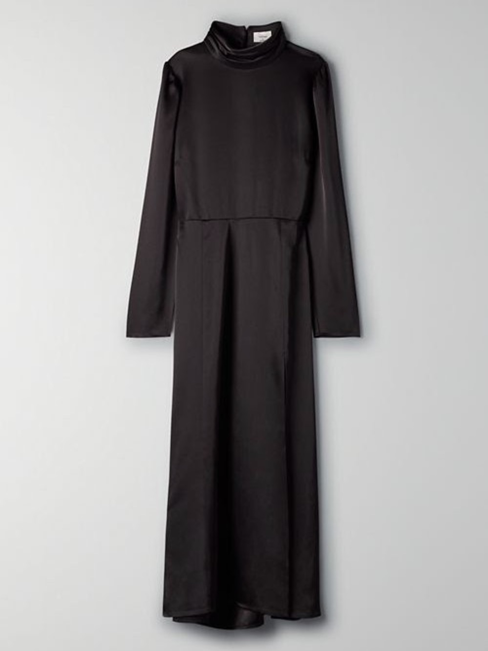 Wilfred Baja Long-Sleeve Black High-Neck Maxi Dress cut out back size S